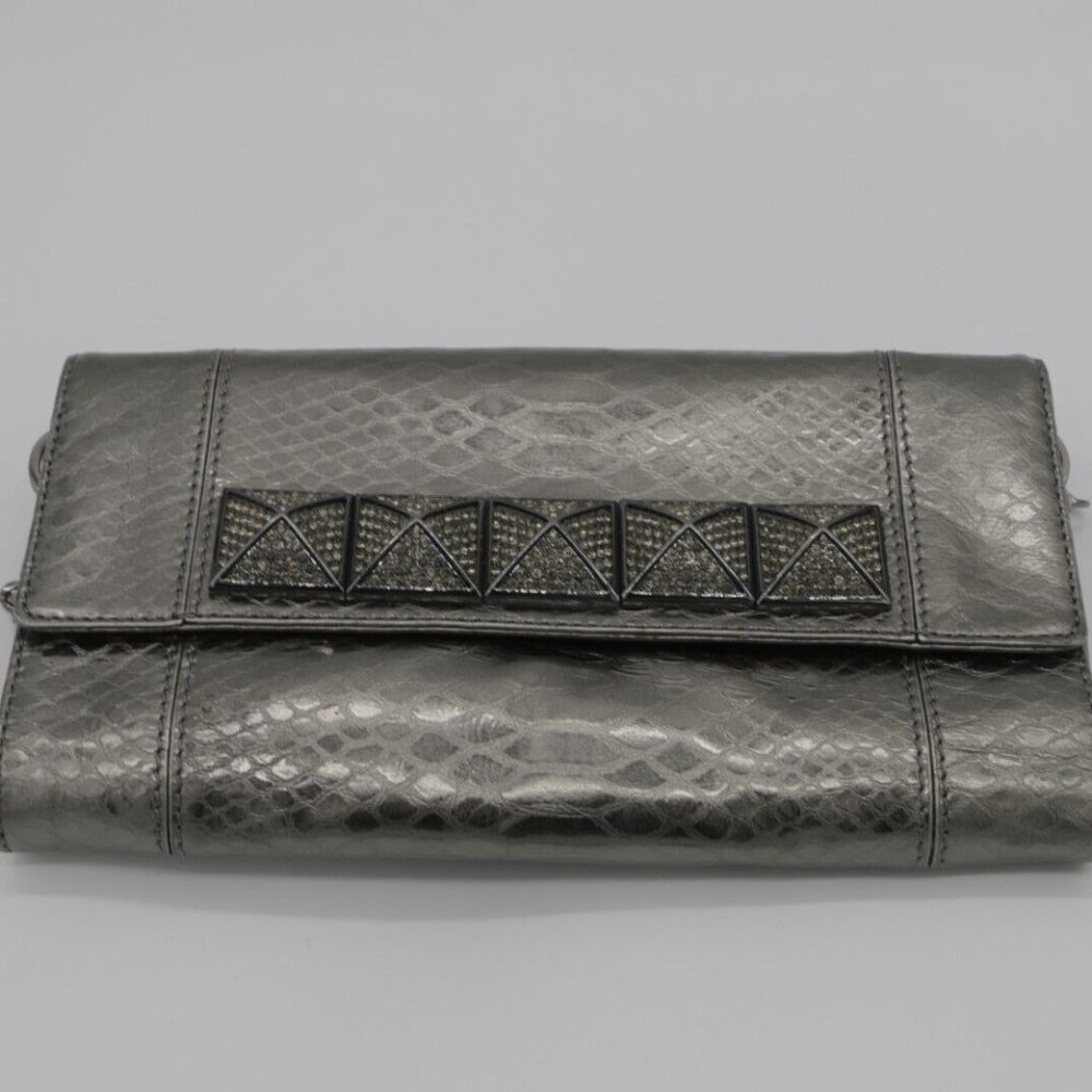 Michael Kors Silver Python Leather Clutch Leather… - image 5